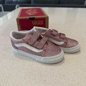 Toddler Girls Pink Glitter Vans